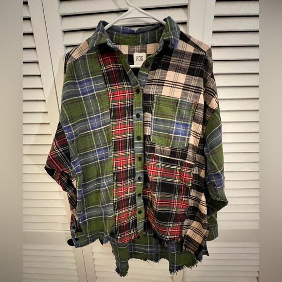 BDG Urban Outfitters patchwork flannel shirt Medium - Picture 5 of 6